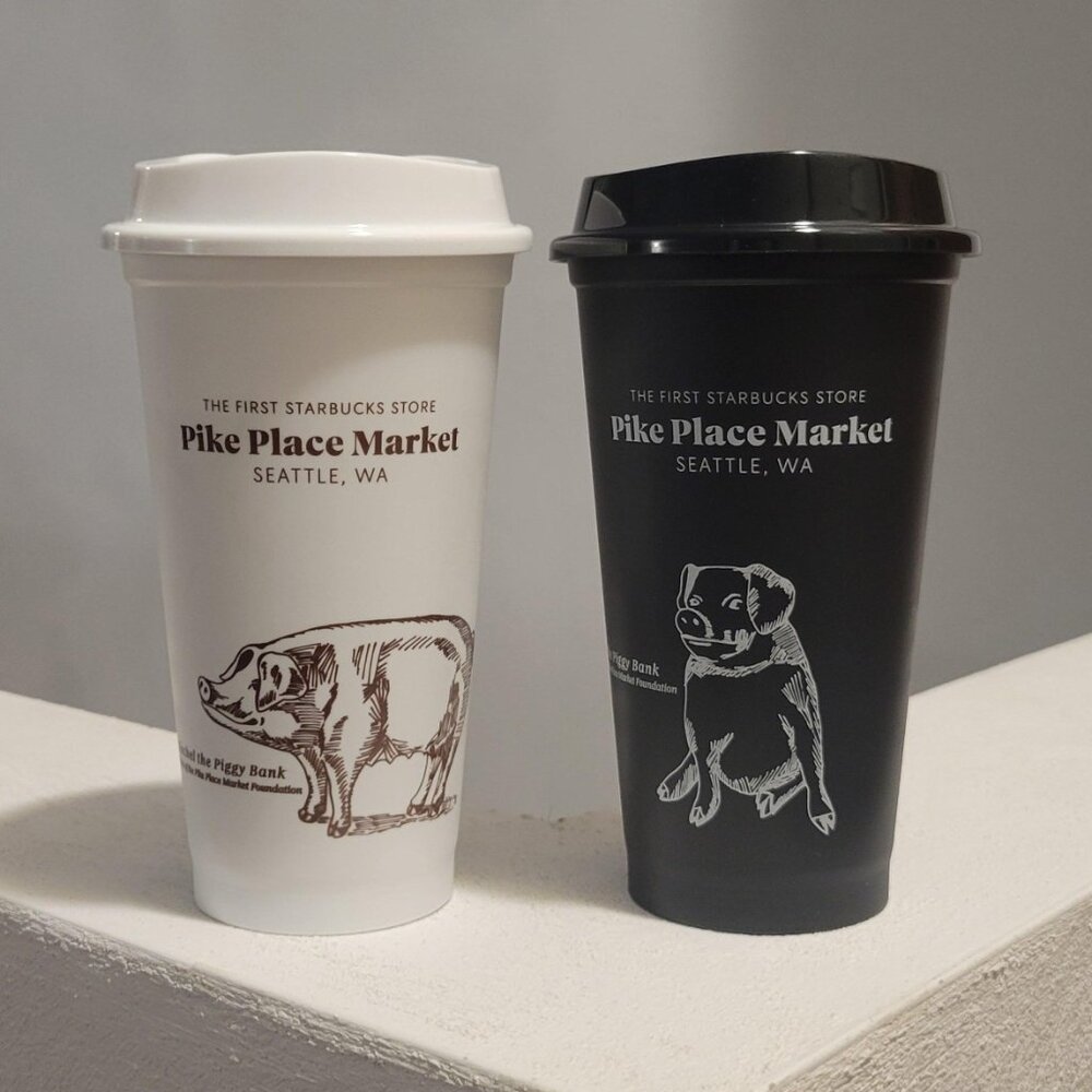 New Starbucks Hot Cups - Pike Place Market Set of 2 - Original Store